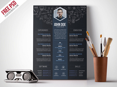 Free PSD : Creative Designer Resume Template PSD bio data creative cv curriculum vitae cv free psd freebie graphic designer cv job job profile modern cv psd resume