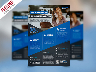 Free PSD : Digital Agency Advertising Flyer PSD Template a4 advertising flyer business flyer download download psd flyer free download free flyer free psd multipurpose flyer print template