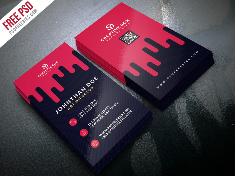 Free PSD : Creative Digital Agency Business Card Template ...