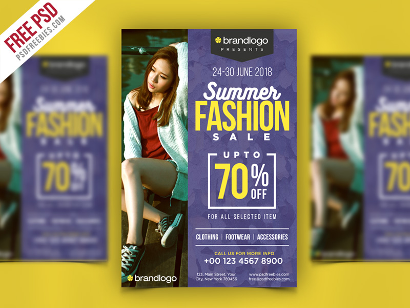 Free PSD : Summer Fashion Sale Flyer PSD Template by PSD Freebies on ...