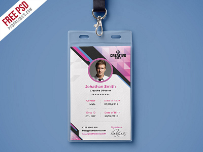 Free PSD : Company Photo Identity Card PSD Template design employee id free psd free template freebie id card identity card office id office id card photo id card psd psd template