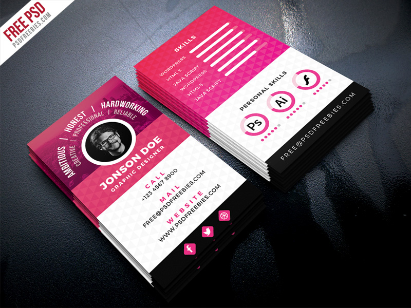 free psd   resume style business card psd template by psd