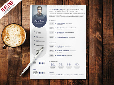 Freebie : Professional Resume Template Free PSD creative creative cv curriculum vitae cv design designer free psd freebies job cv photoshop psd resume