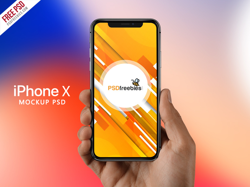 Download iPhone X in Hand Mockup Free PSD by PSD Freebies on Dribbble