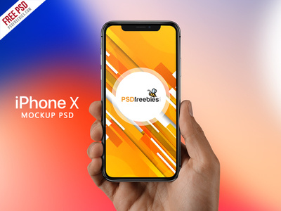 iPhone X in Hand Mockup Free PSD