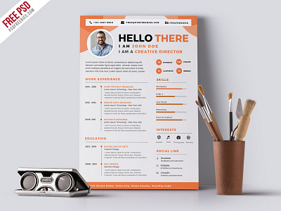 Designer Resume CV PSD Template creative creative cv curriculum vitae cv designer free psd freebies job cv photoshop psd resume resume template