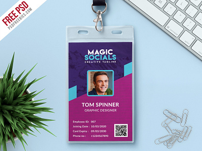 Office Identity Card Free PSD design employee id free psd free template freebie id card identity card office id office id card photo id card psd psd template