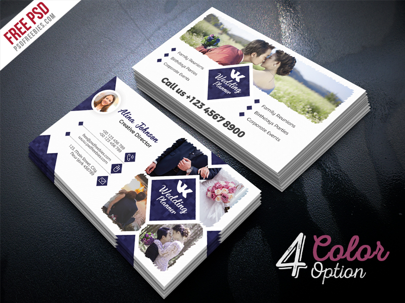 Event Planner Business Card Free PSD by PSD Freebies on Dribbble