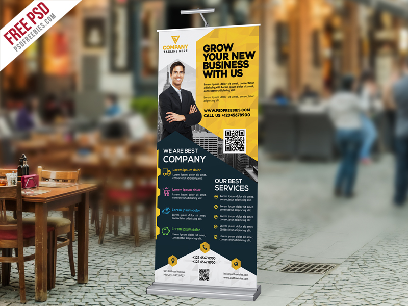 Corporate Roll Up Banner Design Free PSD by PSD Freebies on Dribbble