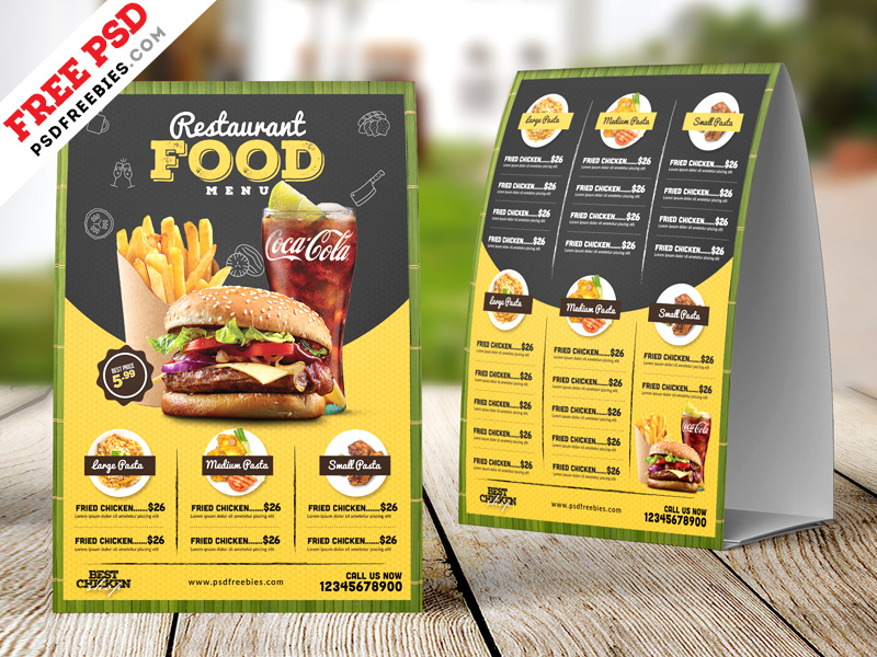 Download Restaurant Table Tent Food Menu Free PSD by PSD Freebies ...