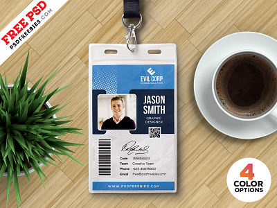 Identity Card Design Psd Templates Bundle design employee id free psd free template freebie id card identity card office id office id card photo id card psd psd template