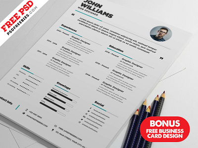 Free Resume and Business Card Design Bundle PSD business card clean cv design free psd freebie graphic job photoshop psd resume