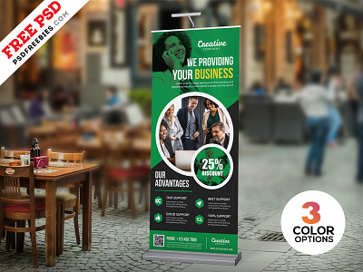 Roll-up Banner Design Free PSD Set advertisement banner business display free psd freebie print banner professional psd roll up banner rollup standy