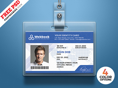 Free ID Card Template PSD Set badge card free freebie id id card identity identity card office photo card photo identity card psd