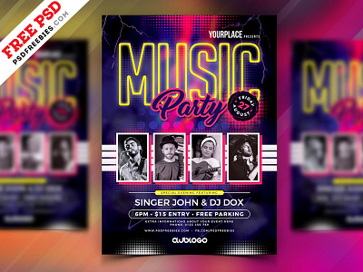 Free Psd Music Party Flyer Template Psd By Psd Freebies On Dribbble