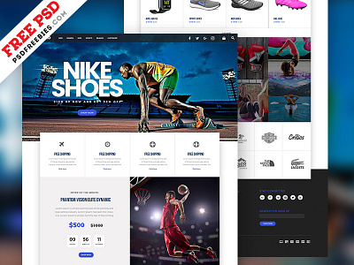 Sports Store E-commerce PSD Template design ecommerce free psd home psd psd template template ui ux web website www