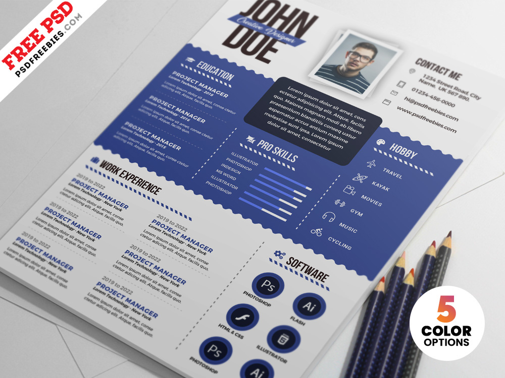 Download Graphic Designer Resume Psd Templates By Psd Freebies On Dribbble PSD Mockup Templates