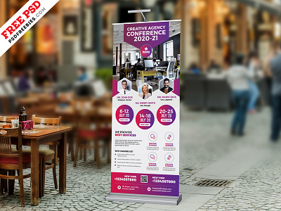 Business Conference Roll Up Banner Psd conference corporate creative design design download free free psd free template freebie print psd psd template roll up roll up banner