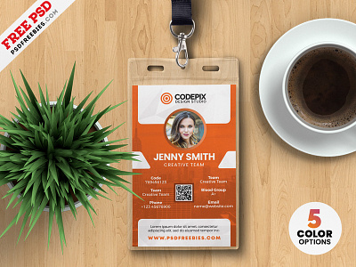 Vertical Office Identity Card Design PSD design download free free psd free template freebie id id card identity card office id card photoshop print psd psd template template