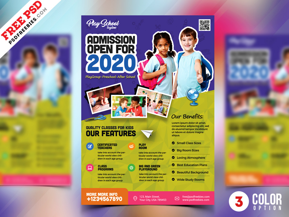 Download School Admission Open Flyer Psd By Psd Freebies On Dribbble PSD Mockup Templates