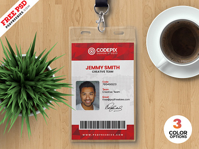 Creative Identity Card Design Template PSD corporate download employee id free free psd free template freebie id card identity card office id card photoshop print psd psd template template