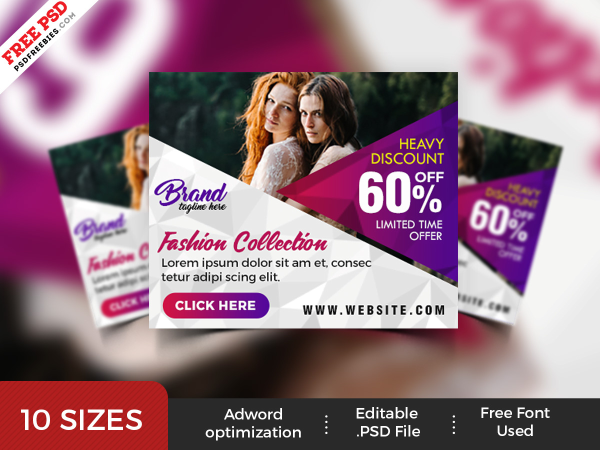 Fashion Store Ad Banners Set Psd By Psd Freebies On Dribbble