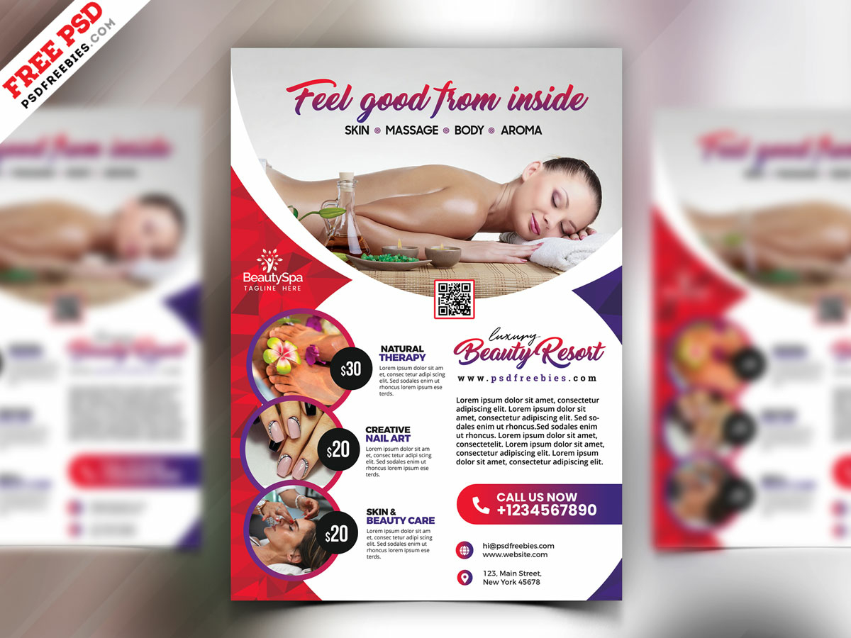 beauty & spa flyer templates free download psd