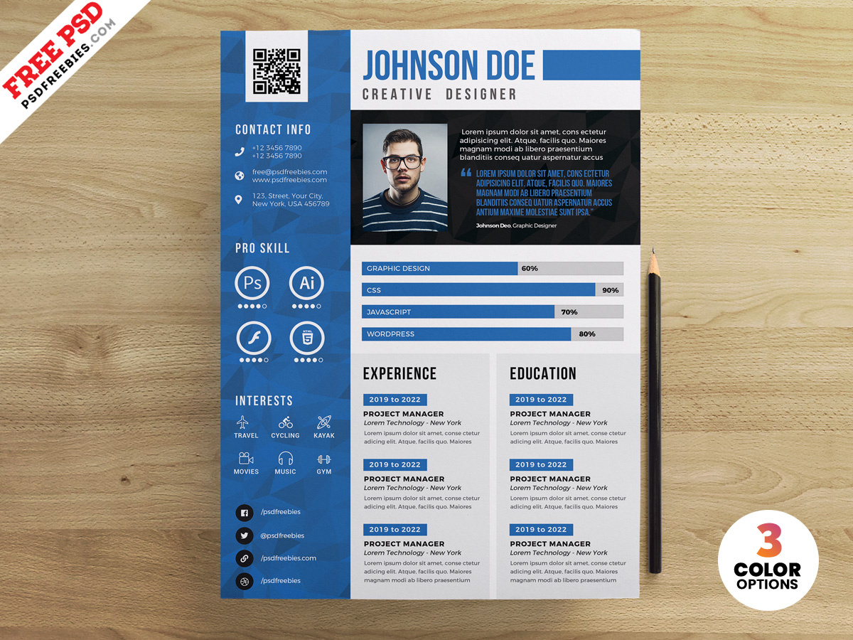 Download Resume Cv Design Free Psd Templates By Psd Freebies On Dribbble PSD Mockup Templates