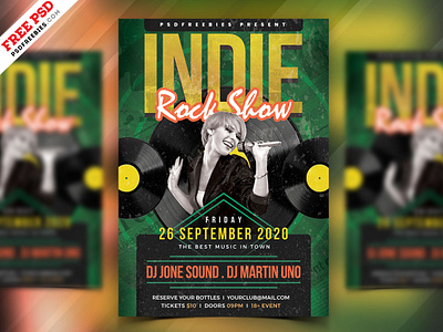 Indie Rock Show Flyer PSD creative design download event flyer flyer free free psd free template freebie indie music indie rock live music music event party flyer photoshop print psd psd flyer psd template template