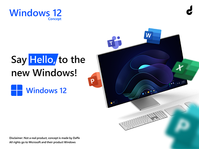 Windows 12 Concept 3d advertisement advertisement concept branding concept design logo modern ui windows windows 12 windows concept