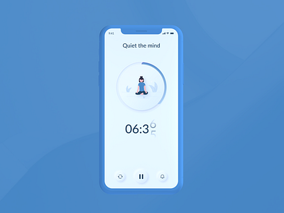 Daily UI #014 - Countdown Timer app design countdown countdown timer dailyui design challenge design inspiration dribbblers illustration meditation app neumorphism timer ui design