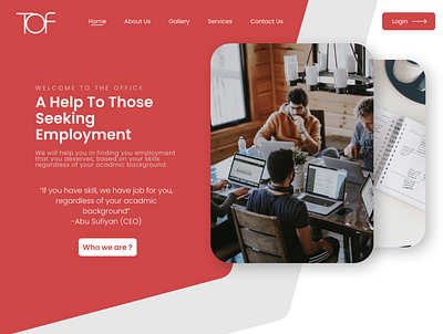 TOF: A Platform for Employment and Learning design designer employment web ui employment website learning website skill website web web ui
