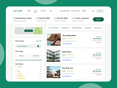 Hotel Booking Web Design - UI design figma hotel booking hotel web design travel app travel web design ui uiux web app web design