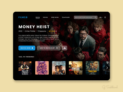 FILMZO - OTT Platform Web Design app design design figma filmzo mobile app ott ott platform ott web design trending tv app tv web app ui uiux web app web design