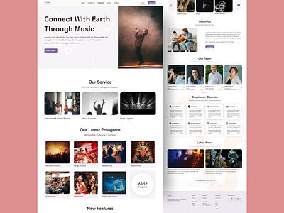 Music management company app branding design graphic design illustration landing page ui uiux design ux