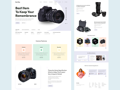 Camera selling landing page app design graphic design illustration landing page ui uiux design