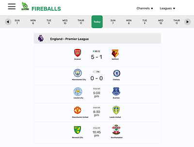 Soccer app football soccer sport ui ux web