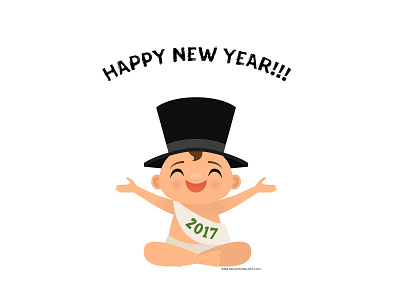 Happy New Year! 2017 baby new year illustration new year vector vector illustration