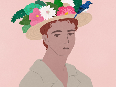 flower boy artwork boy fashion flowers illustration