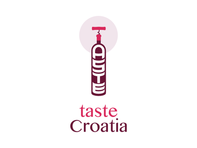 Taste Croatia bottle croatia food illustration logo typography vector wine