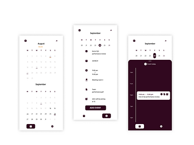 Mobile Calendar calendar color design graphic design interface minimal minimalist designer mobile app mobile design oragniser space ui ux