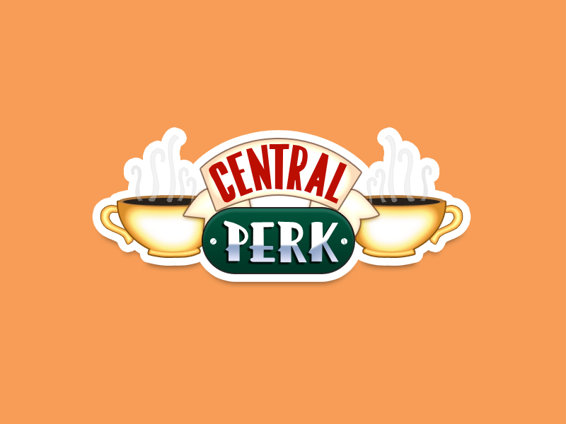 central perk sticker mule by nirzar pangarkar on dribbble