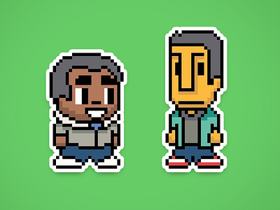 8-bit Troy And Abed [Sticker Mule]