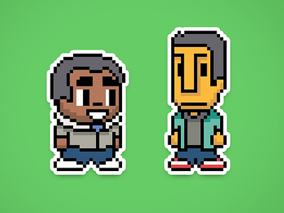 8-bit Troy And Abed [Sticker Mule] 8 8bit abed bit community sticker sticker mule troy troy and abed