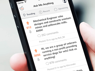 Redesigning Reddit's AMA app ama app ios iphone mobile mobile app reddit redesign