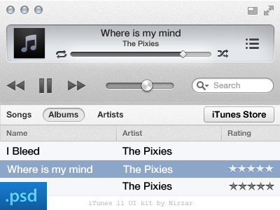 iTunes 11 Ui Kit free free ui kit itunes itunes 11 itunes ui kit kit psd ui ui kit