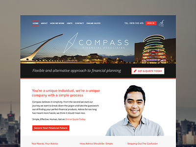 Compass FA clean coporate design finance financial grid ui ux web web design website