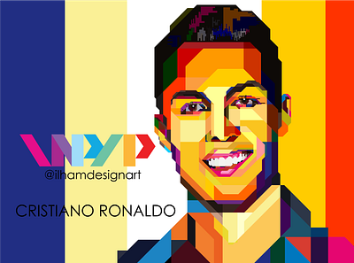 Cristiano Ronaldo in WPAP art artis branding cartoon clothing cristiano ronaldo design foot ball full color graphic design icon illustration logo t shirt vector wpap