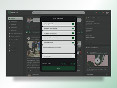 POSTING NEWS app dark design figma graphic design logo ui ux