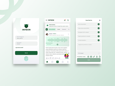 MOBILE NEWS INTGEN app design figma graphic design green light mobile ui ux